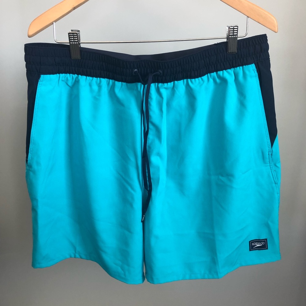 Speedo Turquoise Swim Briefs with Navy Elastic Waistband